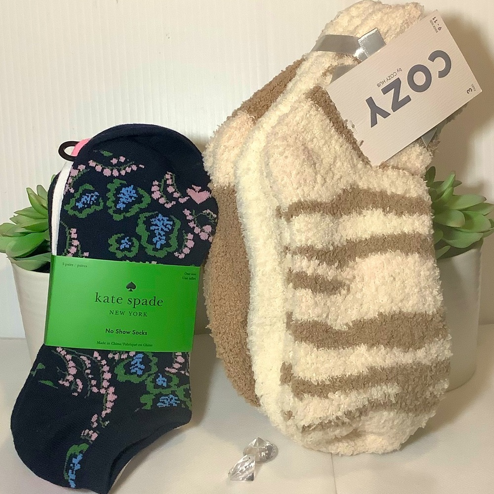 Kate Spade 3-PK Socks & Cozy 3-PK Socks NWT